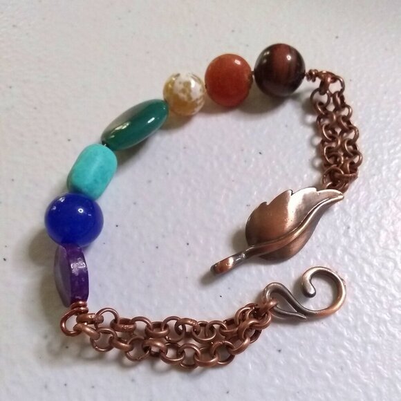 7 Chakra Bracelet | Semi-Precious Stones | OOAK Handmade Spiritual Jewelry - Picture 6 of 13